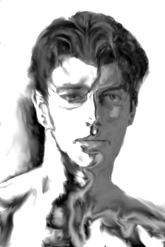 大型ビジョンの男